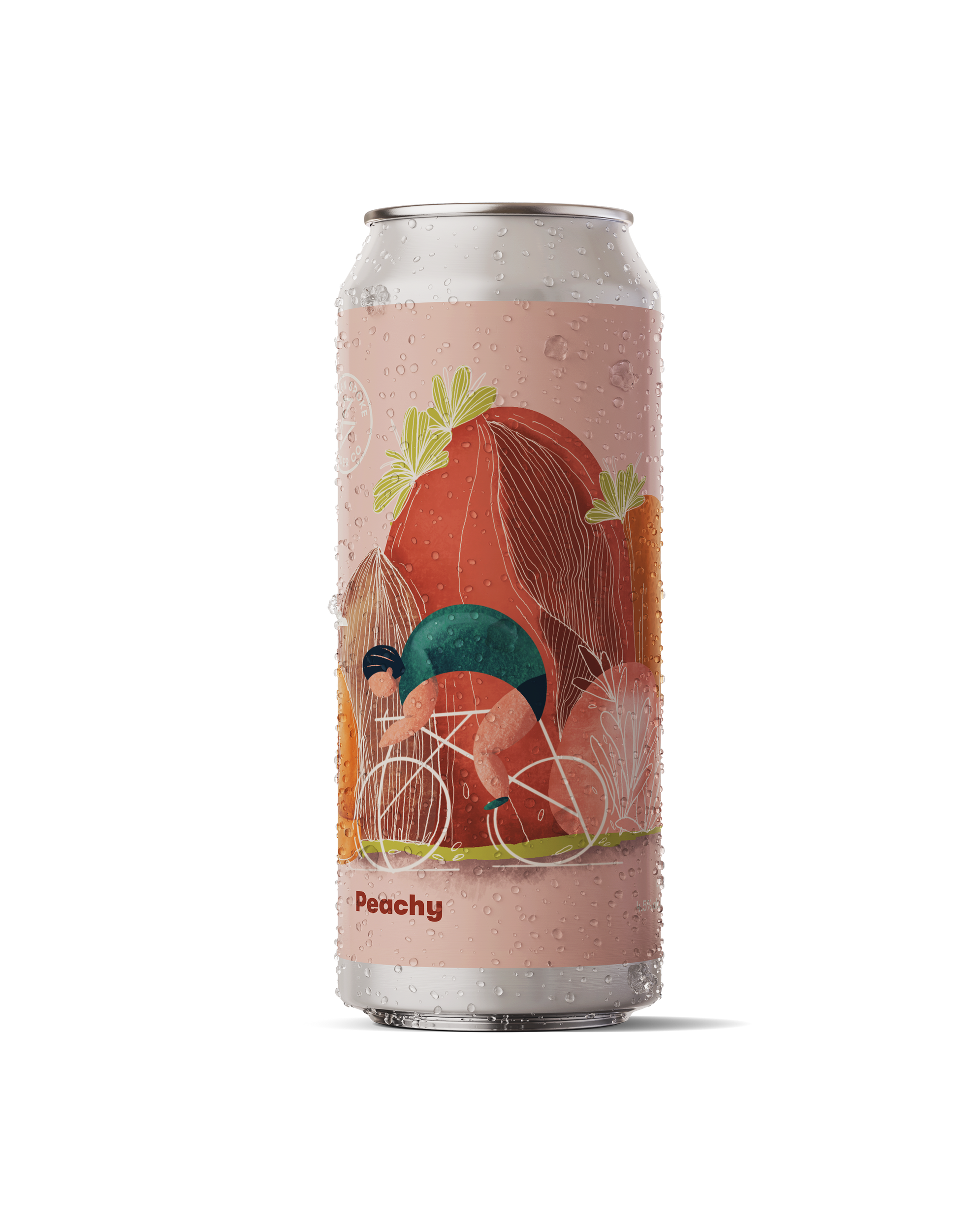 Front of Can Peachy Cider