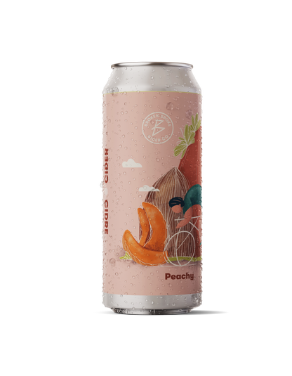 Left of Can Peachy Cider