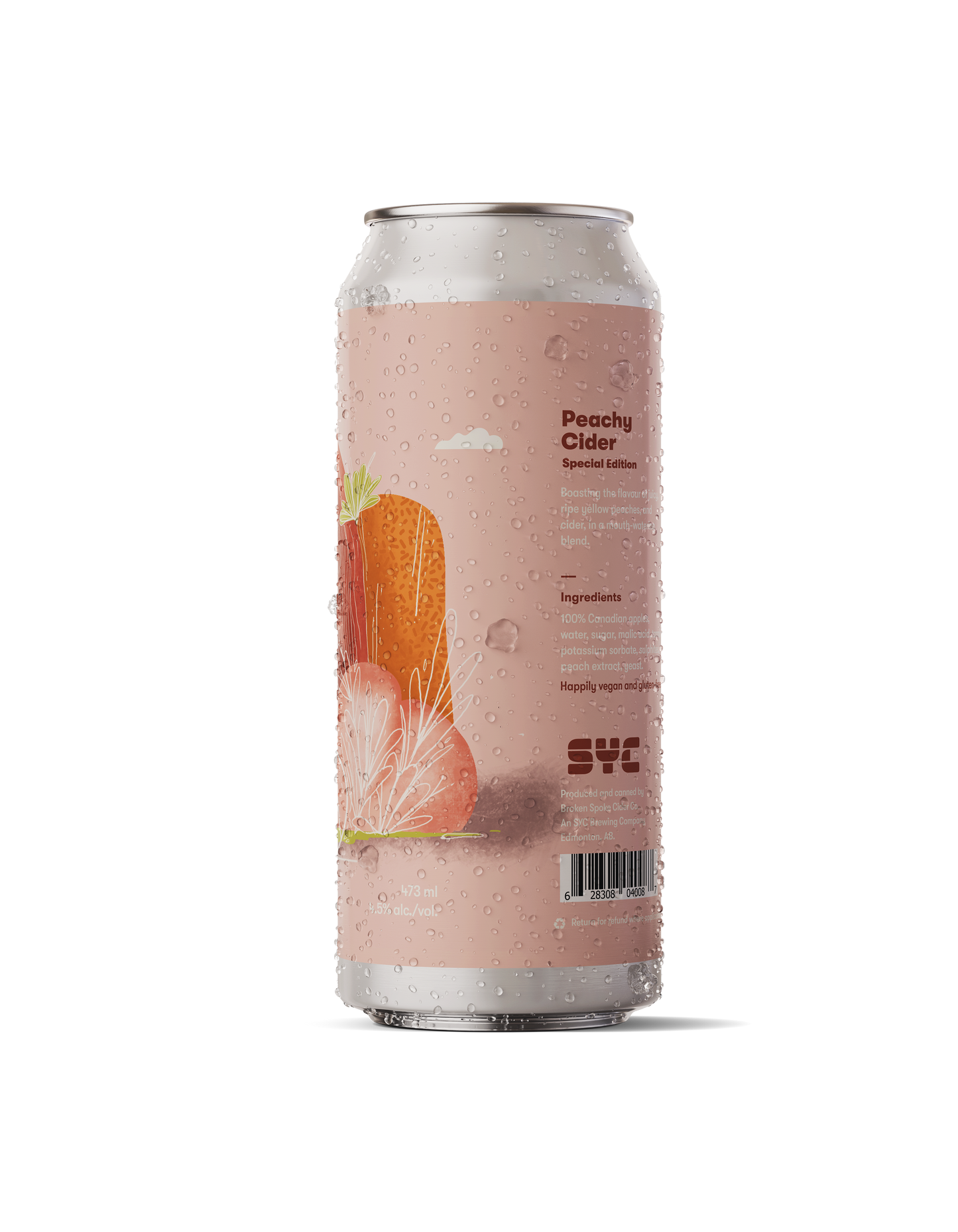 Right of Can Peachy Cider